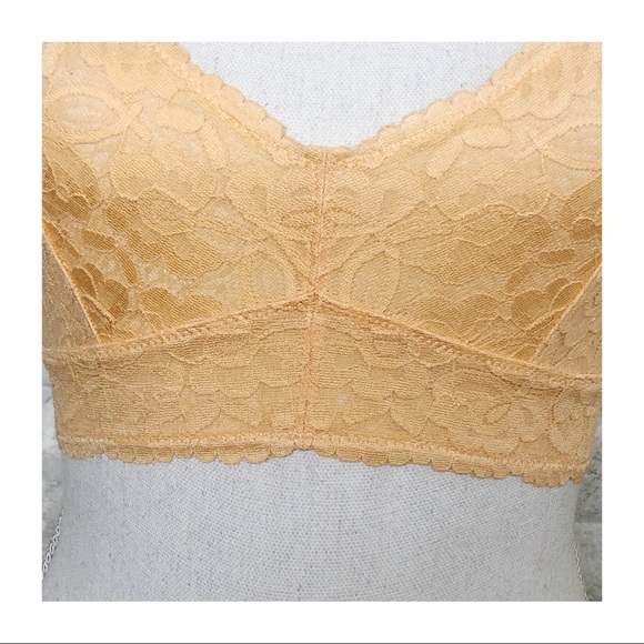 NWT FREE PEOPLE | Light Orange Galloon Racerback Lace Bralette XS - Picture 6 of 11